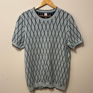 TRISTAN - Cotton Diamond Pattern Short Sleeve Sweater